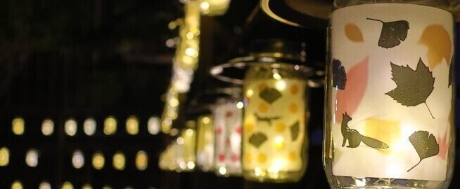 半六庭園のランプ飾り