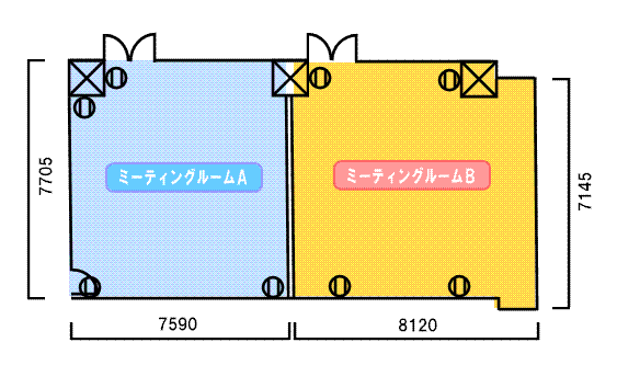 イラスト：ミーティングルームA・B図面