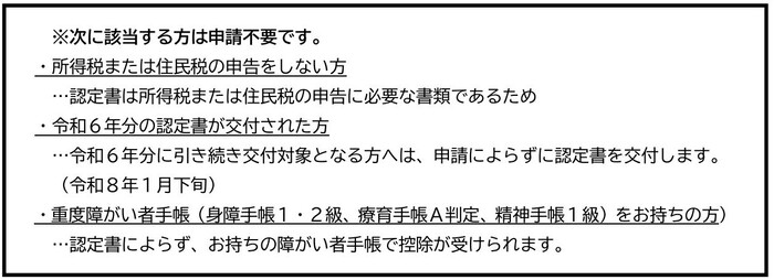 イラスト：申請不要になる例