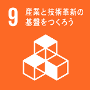 イラスト：SDGs「9産業と技術革新の基盤をつくろう」ロゴ