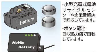 イラスト:小型充電式電池
