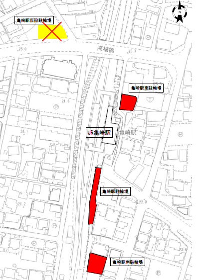 地図：JR亀崎駅駐輪場