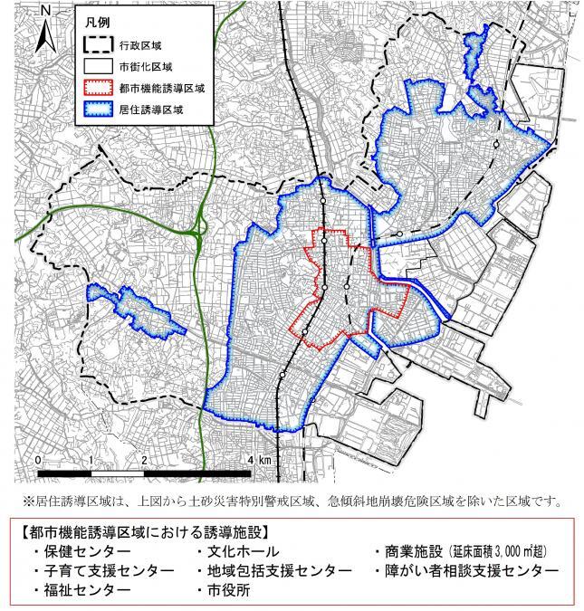 地図：居住誘導区域・都市機能誘導区域図