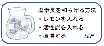 イラスト：塩素臭を和らげる方法