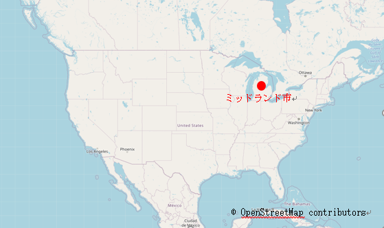 地図：ミッドランド市の位置