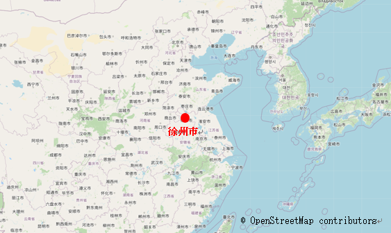 地図：徐州市の位置