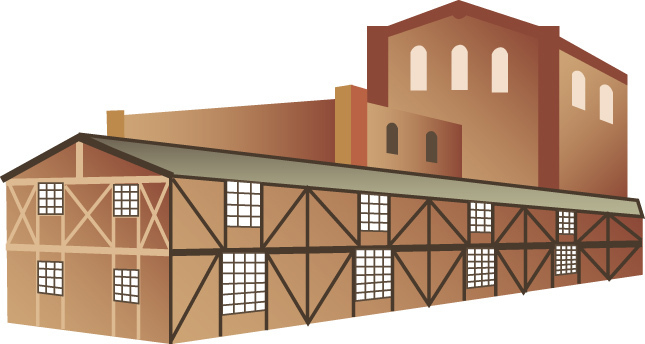 イラスト：赤レンガ建物1