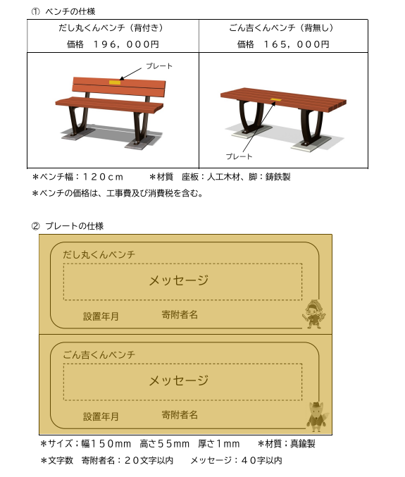 ベンチの仕様