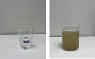 透明な水と泥水の比較写真