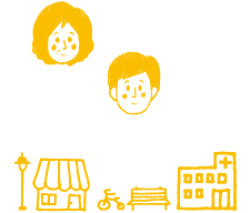 イラスト：学校と中学生