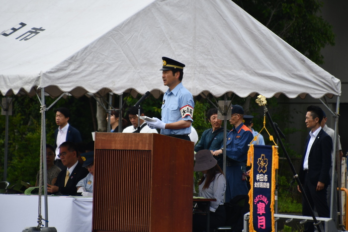 半田市消防操法大会の様子