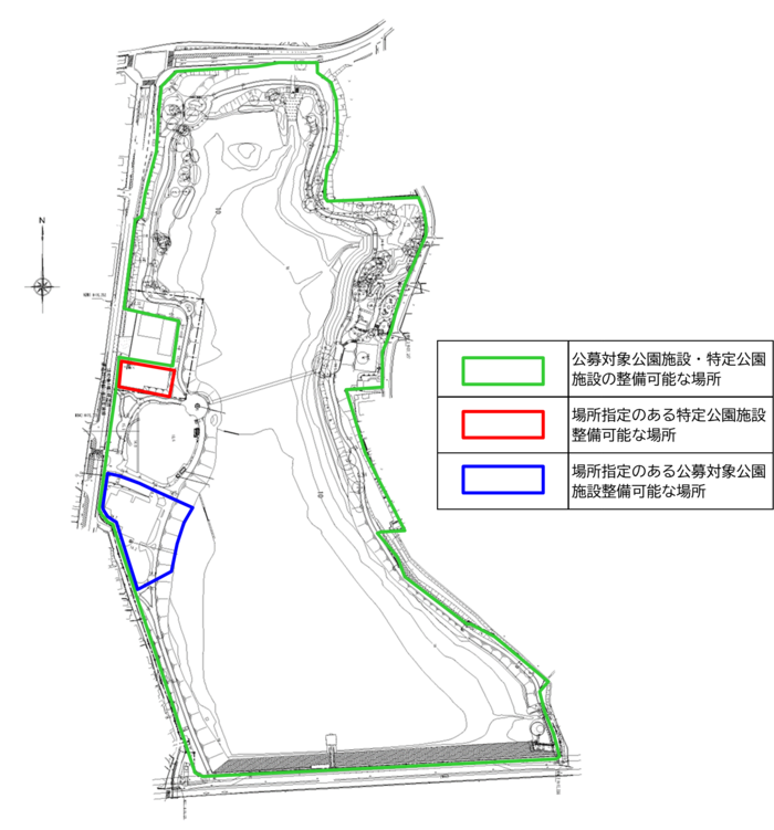 公募対象公園施設・特定公園施設の整備可能エリア