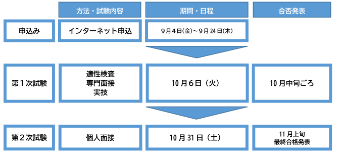 夏日程採用試験の流れ