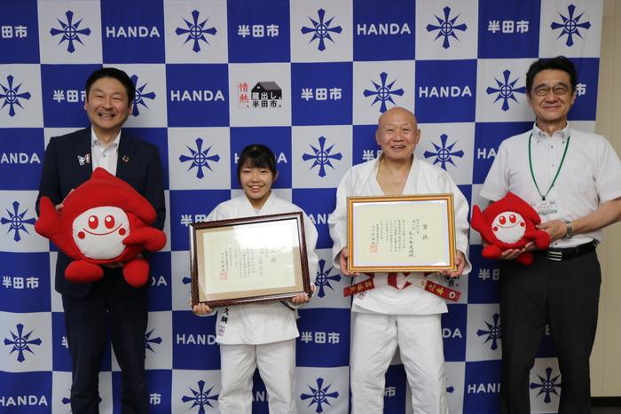 市長と久綱さん、木之本さん